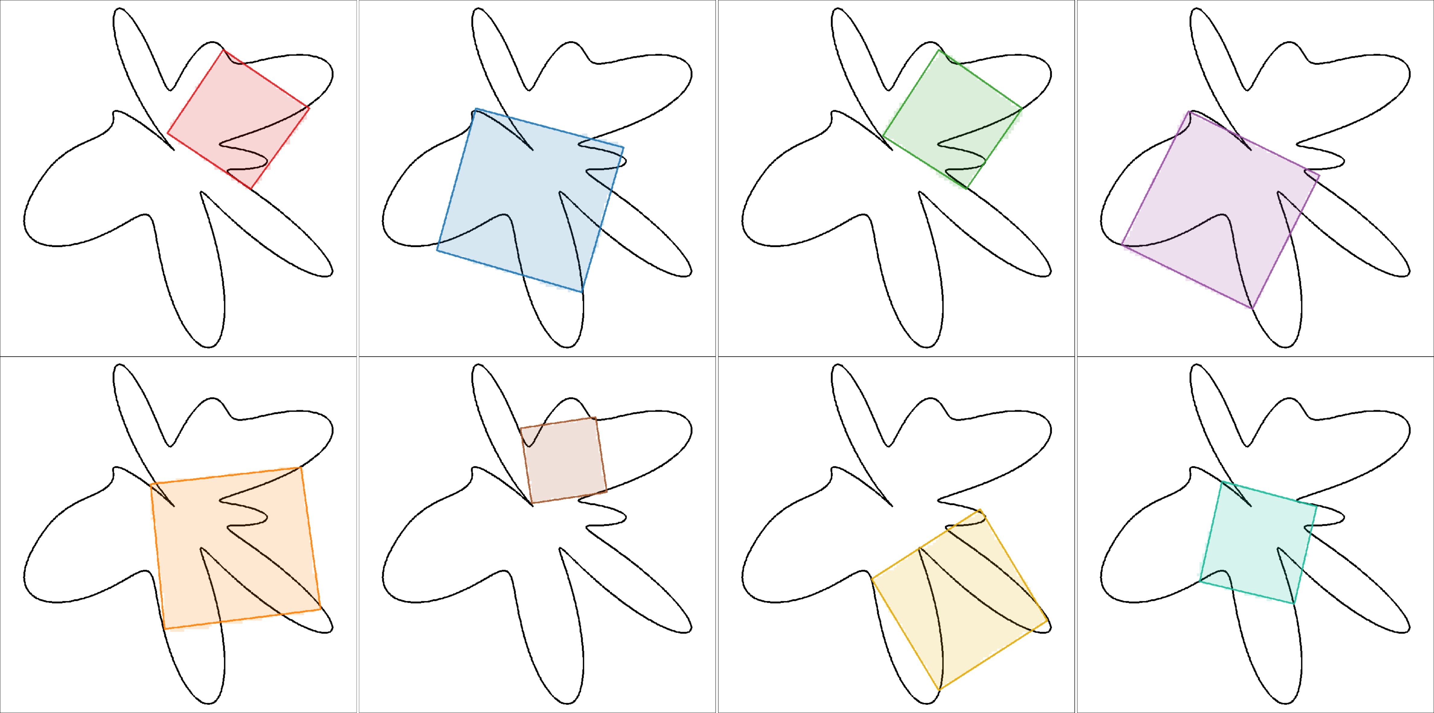 Teaser figure showing visual diffusion models solving geometric problems.